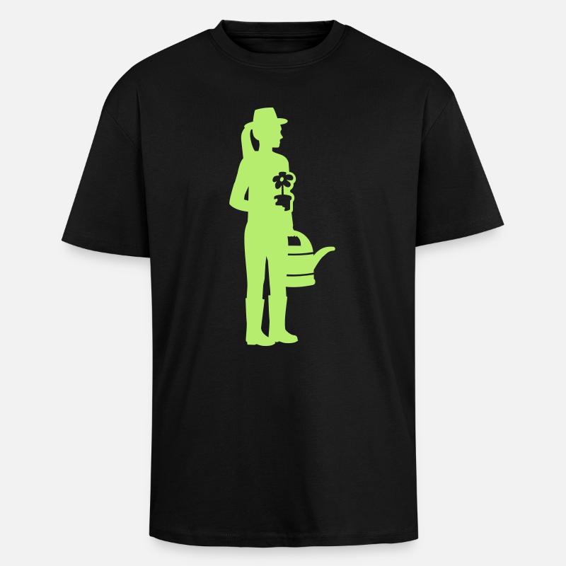 Gärtnerin - Oversized Heavyweight Unisex T-Shirt - Schwarz