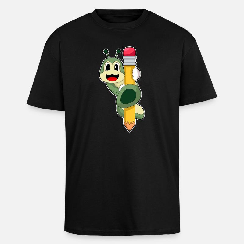 École de crayons Caterpillar Pupil - T-shirt unisexe oversize épais - noir