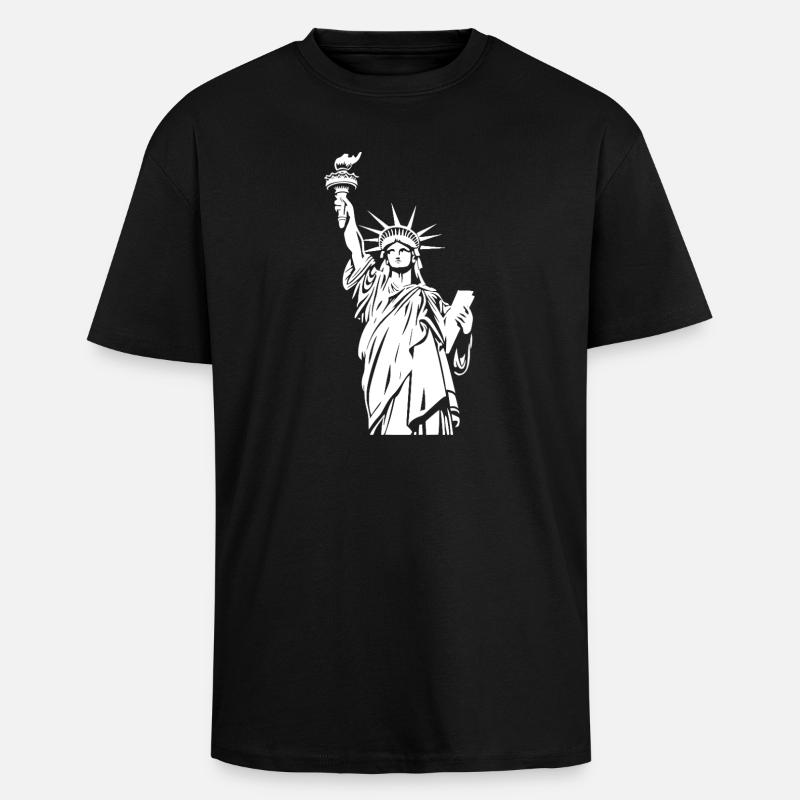 Statue de la Liberté - T-shirt unisexe oversize épais - noir
