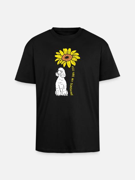 Sunflower Pup Emblem - Unisex Oversized Heavyweight T-shirt - black