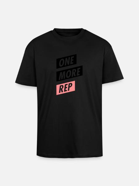 ONE MORE REP - Oversized Heavyweight Unisex T-Shirt - Schwarz
