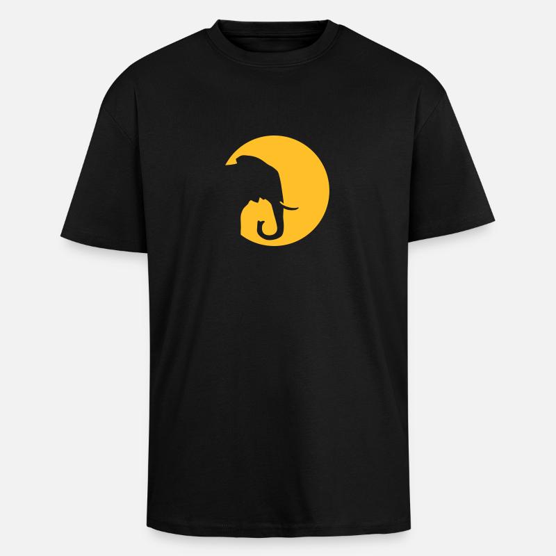 Elephant - Unisex Oversized Heavyweight T-shirt - black