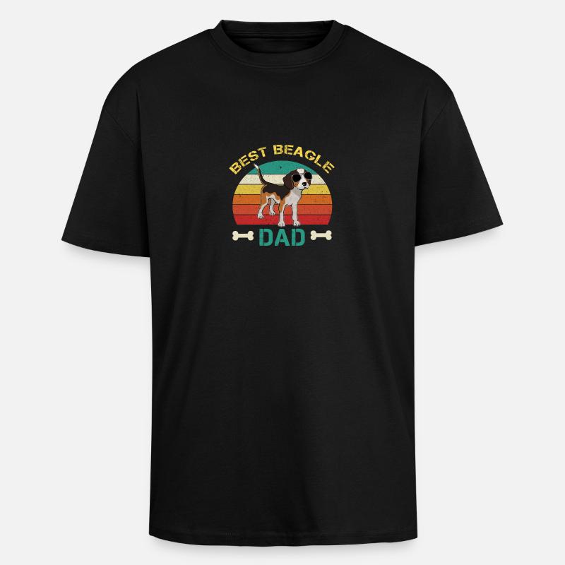 Best Beagle Dad Beaglehalter Geschenk - Oversized Heavyweight Unisex T-Shirt - Schwarz