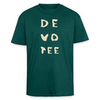 dm Dark Wave Electro Pop – 80er Szene - Oversized Heavyweight Unisex T-Shirt - hunter Green - Vorne - Alina (178cm) & Michal (187cm)