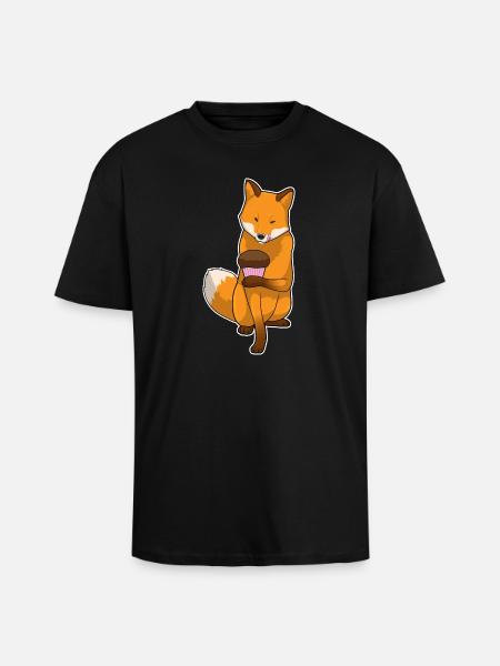 Fuchs Muffin - Oversized Heavyweight Unisex T-Shirt - Schwarz