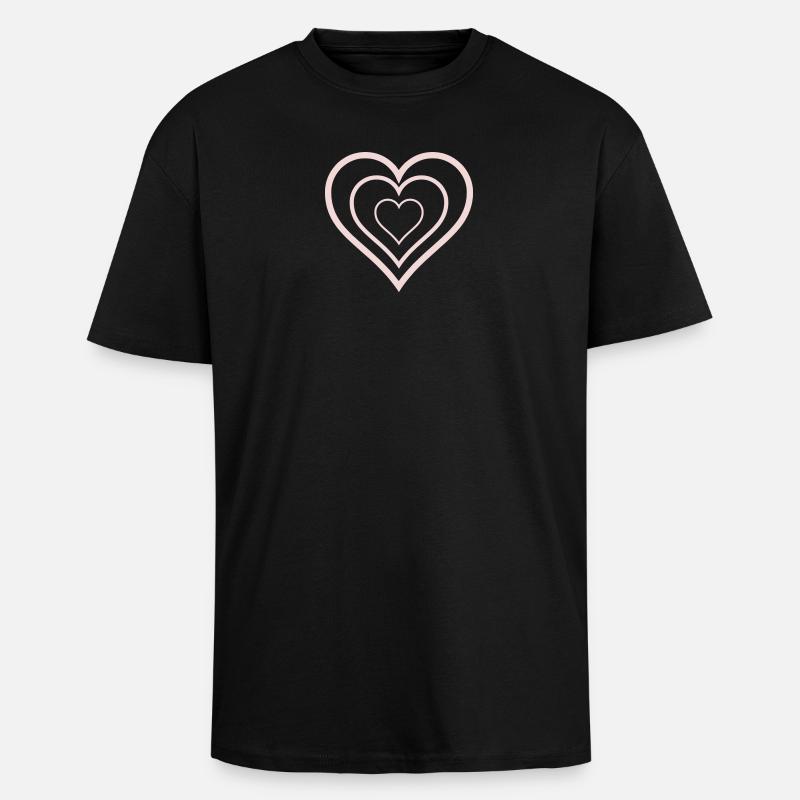 HERZ - Oversized Heavyweight Unisex T-Shirt - Schwarz