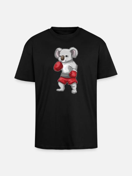 Koala Boxer Boxhandschuhe Boxen - Oversized Heavyweight Unisex T-Shirt - Schwarz
