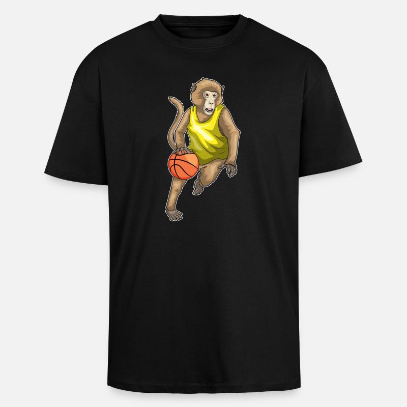 Singe Basketteur Basketteur - T-shirt unisexe oversize épais - noir