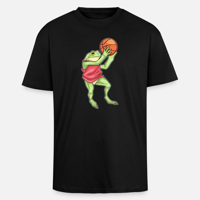 grenouille basketteur basketteur - T-shirt unisexe oversize épais - noir
