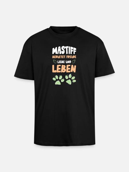 Mastiff Liebe und Leben Motiv - Oversized Heavyweight Unisex T-Shirt - Schwarz