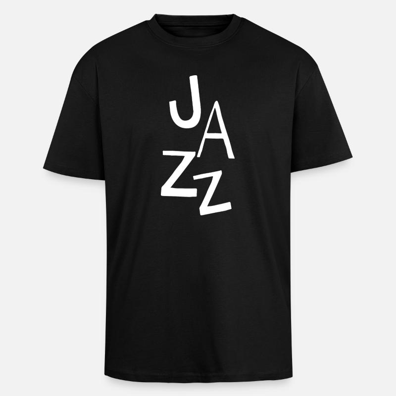 Conception typographique jazz - T-shirt unisexe oversize épais - noir
