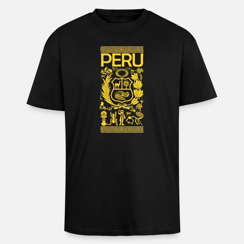 Peru - Oversized Heavyweight Unisex T-Shirt - Schwarz