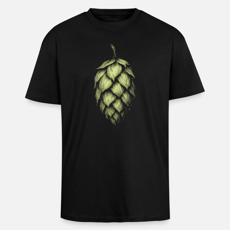 Hops - Unisex Oversized Heavyweight T-shirt - black