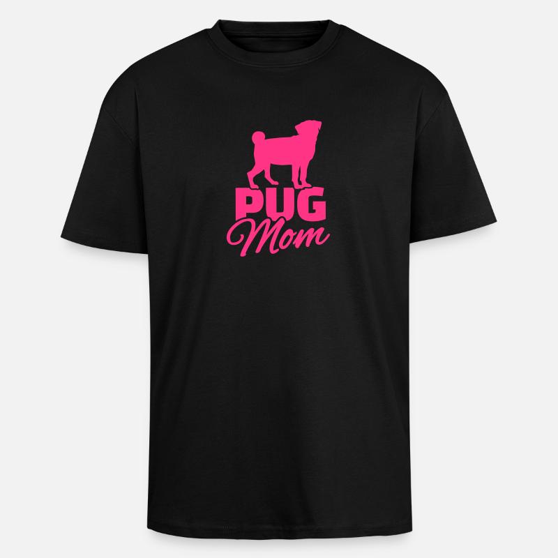 Mops - Oversized Heavyweight Unisex T-Shirt - Schwarz