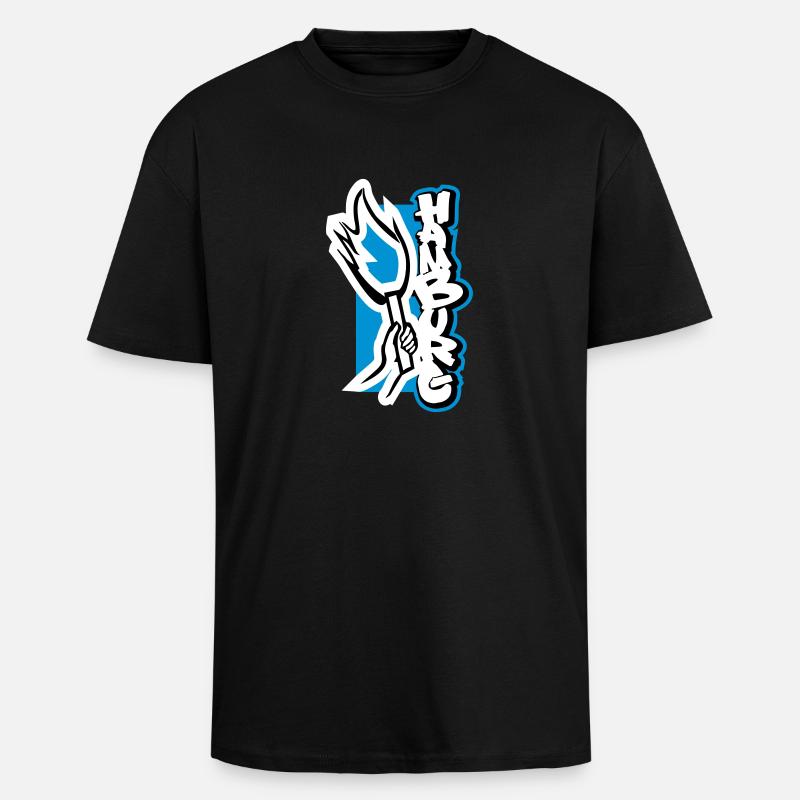 hamburg_pyro - Oversized Heavyweight Unisex T-Shirt - Schwarz