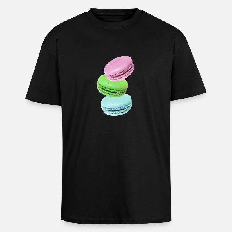 Macarons - T-shirt unisexe oversize épais - noir