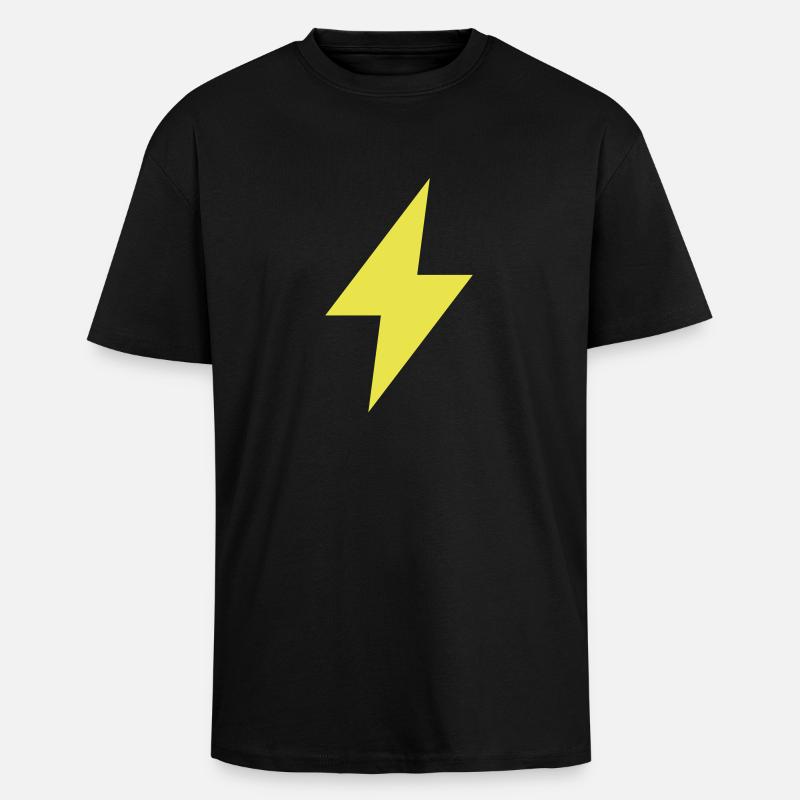 Blitz Symbol - Thunder - Flash - Oversized Heavyweight Unisex T-Shirt - Schwarz