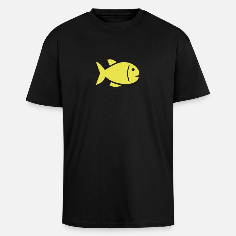 Fisch - Oversized Heavyweight Unisex T-Shirt - Schwarz