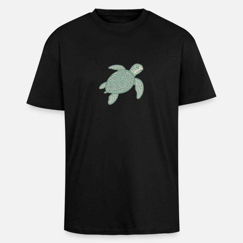 Stick-Schildkröte - Oversized Heavyweight Unisex T-Shirt - Schwarz