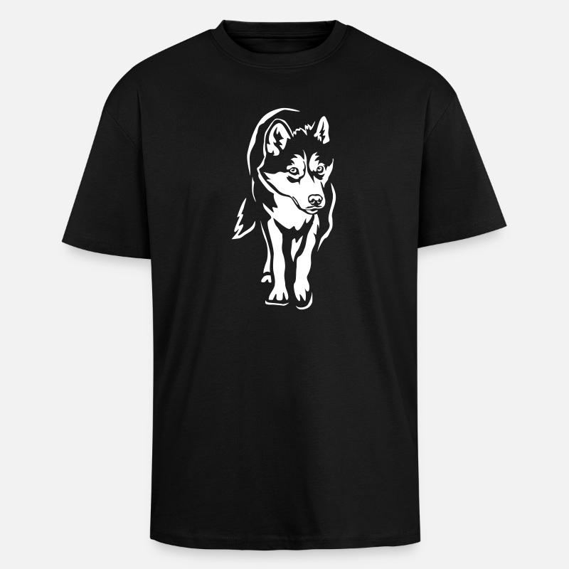 Husky "Black Edition" - Oversized Heavyweight Unisex T-Shirt - Schwarz