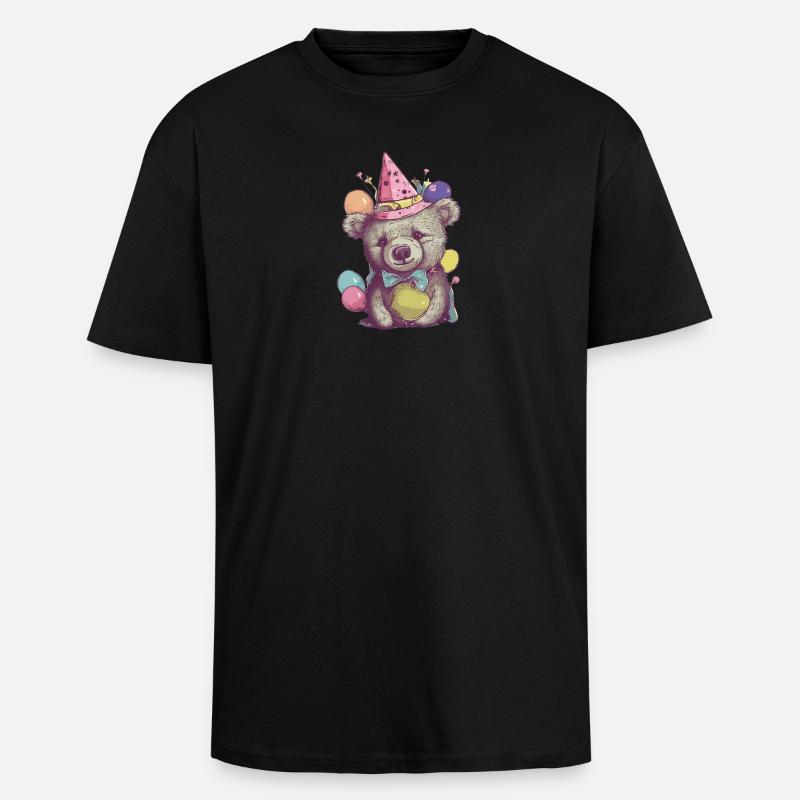 Party-Bär - Oversized Heavyweight Unisex T-Shirt - Schwarz