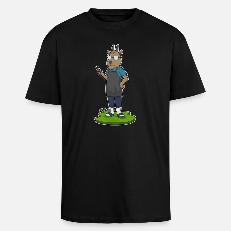 Ziege Friseur Schere - Oversized Heavyweight Unisex T-Shirt - Schwarz