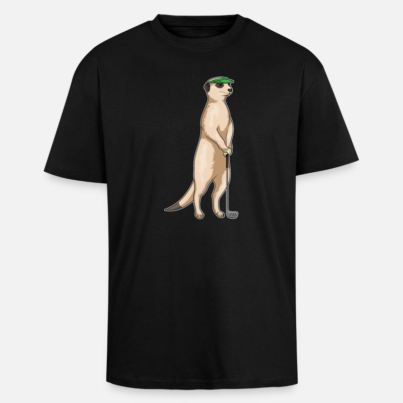 Erdmännchen Golf Golfschläger - Oversized Heavyweight Unisex T-Shirt - Schwarz