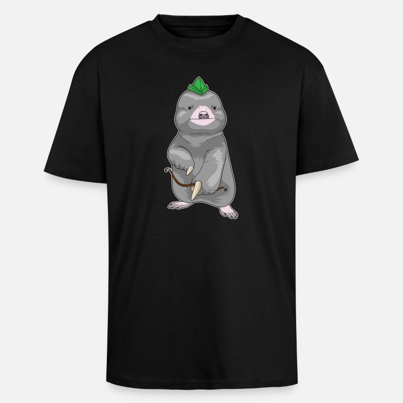 Arc d’archer taupe - T-shirt unisexe oversize épais - noir
