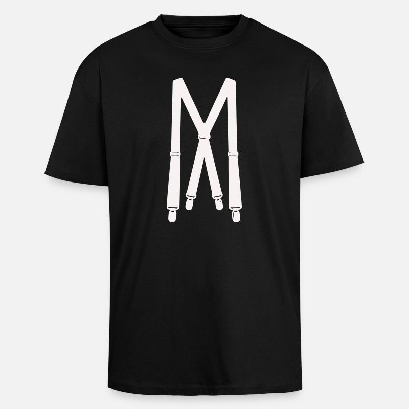 Illustration des bretelles blanches - T-shirt unisexe oversize épais - noir