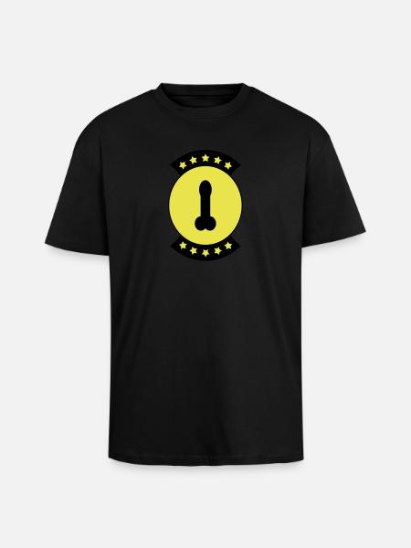 Penis-Abzeichen 2 c - Oversized Heavyweight Unisex T-Shirt - Schwarz