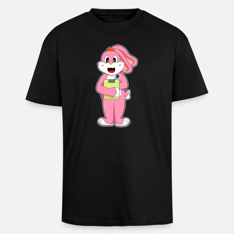 Bloc-notes Rabbit Secretary - T-shirt unisexe oversize épais - noir