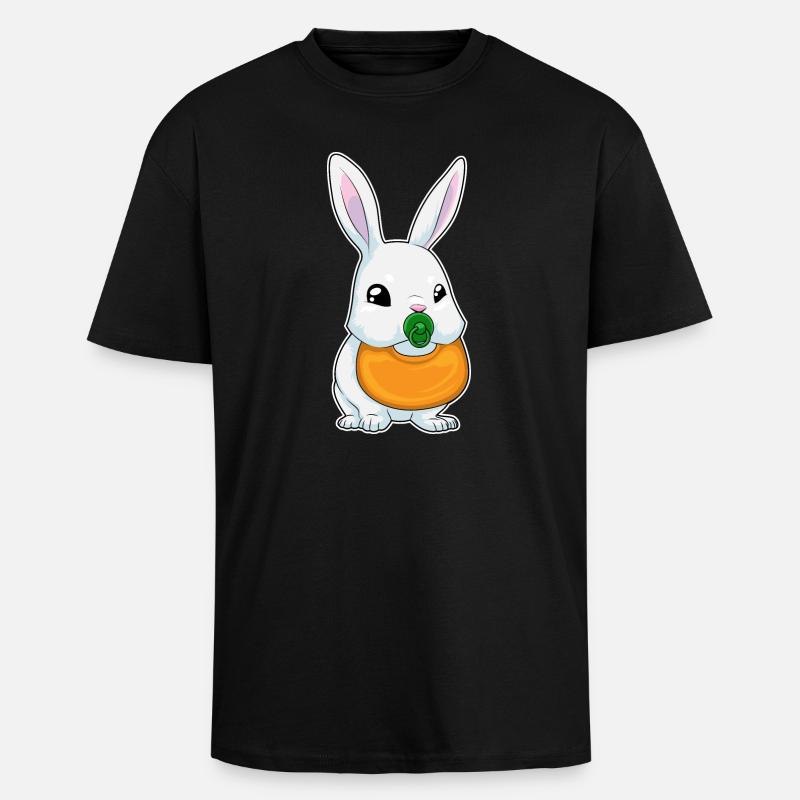 Hase Lätzchen Schnuller - Oversized Heavyweight Unisex T-Shirt - Schwarz