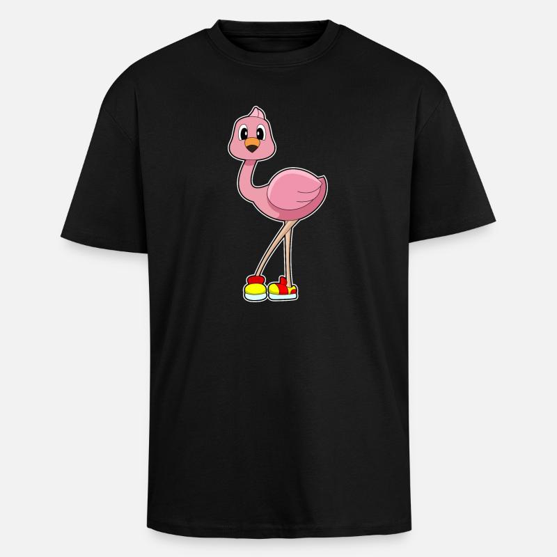 Flamingo Schuhe - Oversized Heavyweight Unisex T-Shirt - Schwarz
