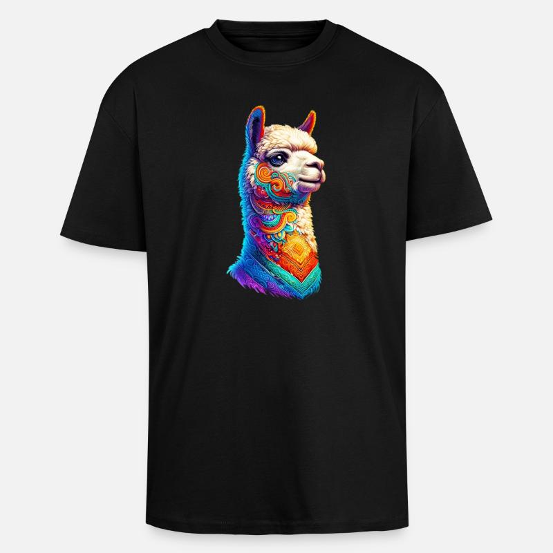 Alpaka - Oversized Heavyweight Unisex T-Shirt - Schwarz