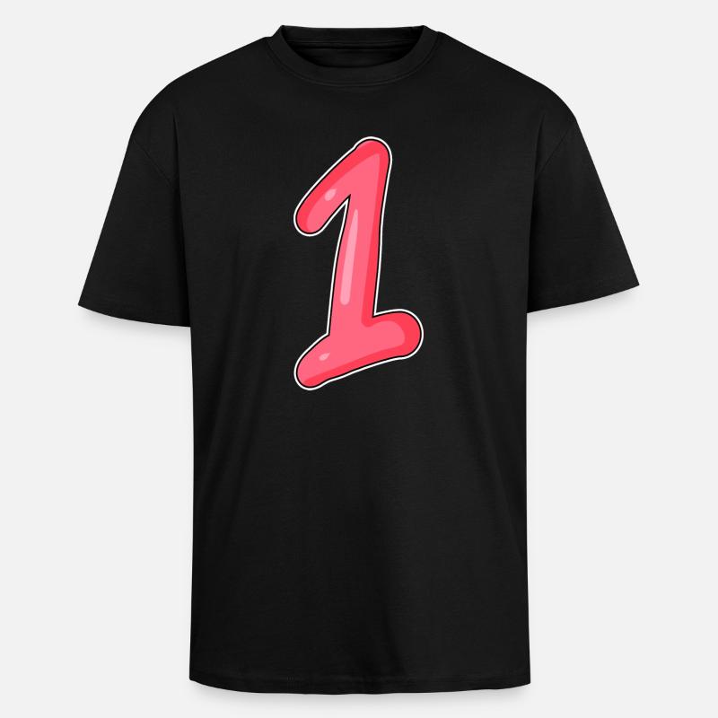 1 - Oversized Heavyweight Unisex T-Shirt - Schwarz