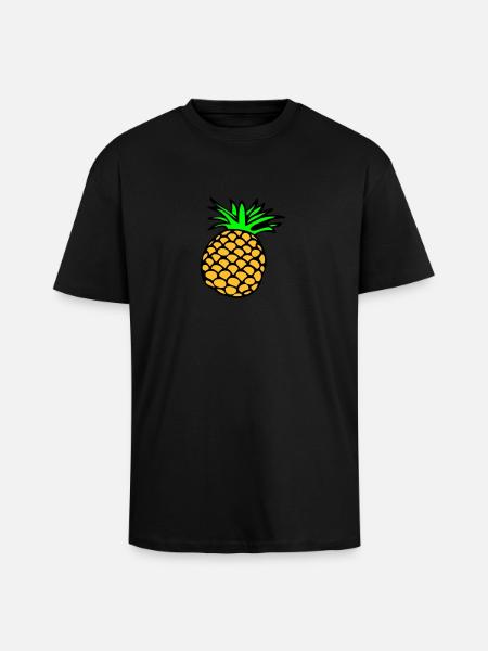 Ananas - Oversized Heavyweight Unisex T-Shirt - Schwarz