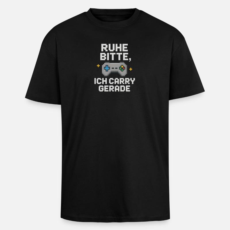 Ruhe Bitte Pixel Controller Grafik - Oversized Heavyweight Unisex T-Shirt - Schwarz