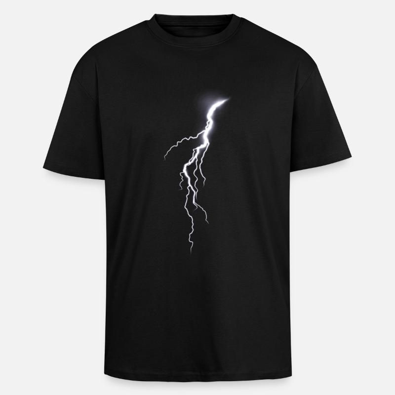 Lightning Bolt Blitz - Oversized Heavyweight Unisex T-Shirt - Schwarz
