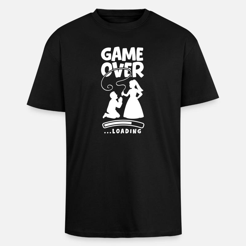 Game Over Hochzeit Ehepaar - Oversized Heavyweight Unisex T-Shirt - Schwarz