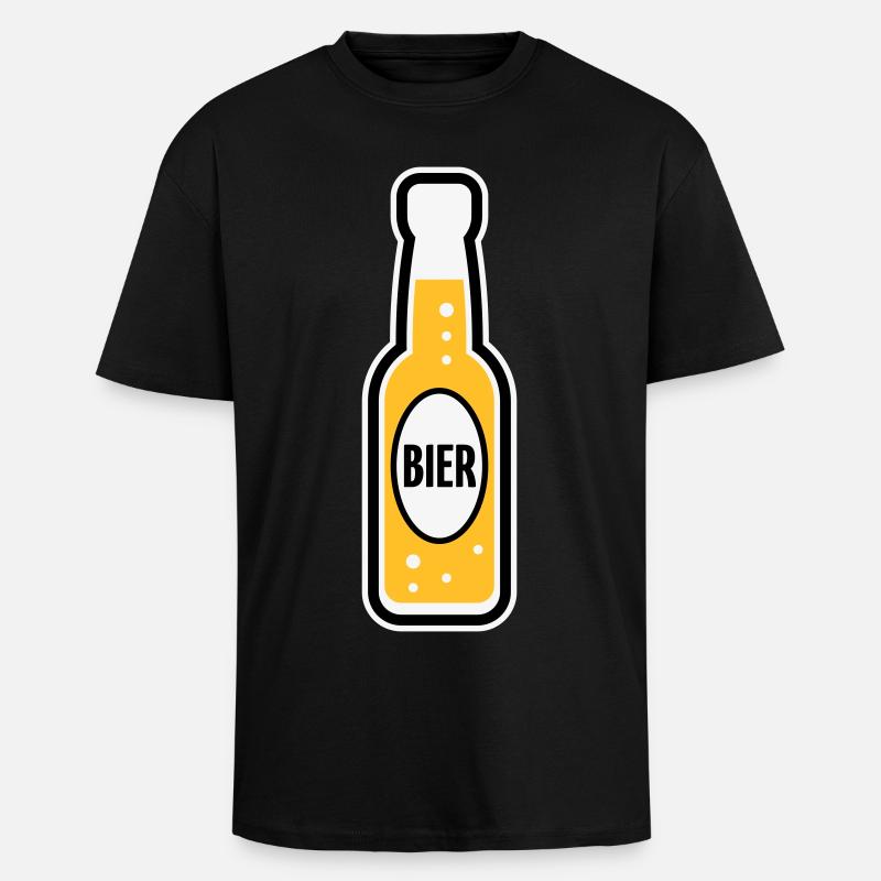 Bierflasche (Bier / Bierchen / POS 3C) - Oversized Heavyweight Unisex T-Shirt - Schwarz