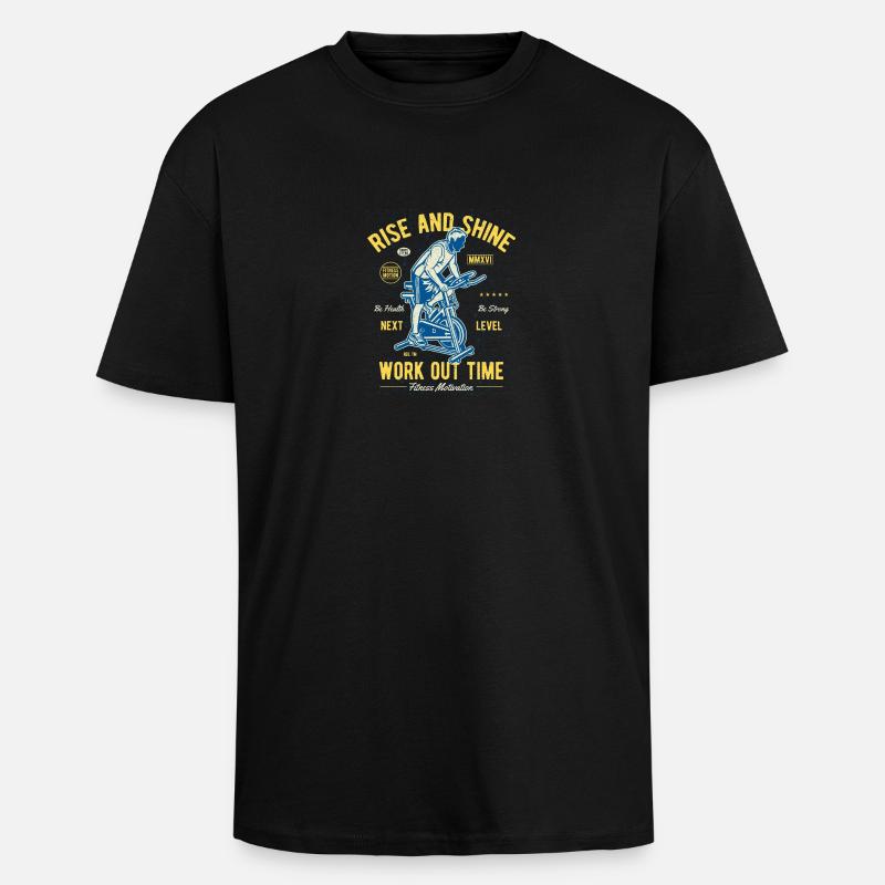 Work out time - Unisex Oversized Heavyweight T-shirt - black