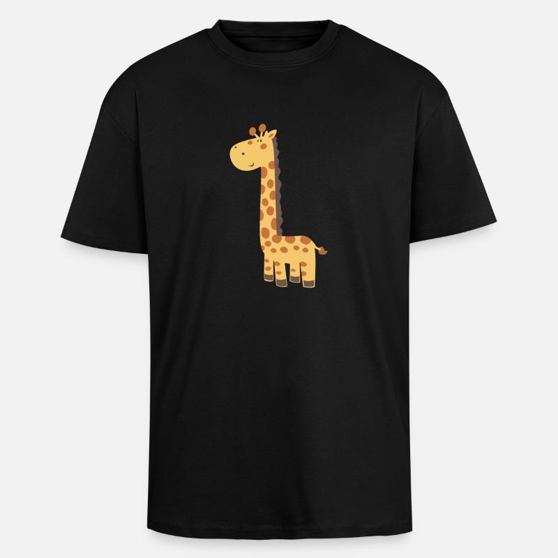 Giraffe - Oversized Heavyweight Unisex T-Shirt - Schwarz