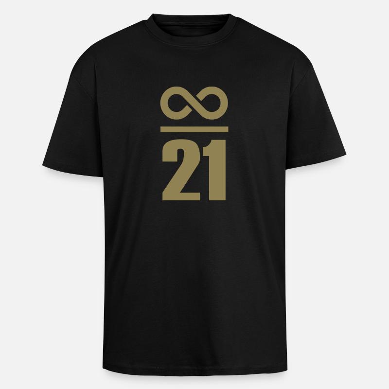 Unendlich durch 21 Millionen Bitcoin - Oversized Heavyweight Unisex T-Shirt - Schwarz
