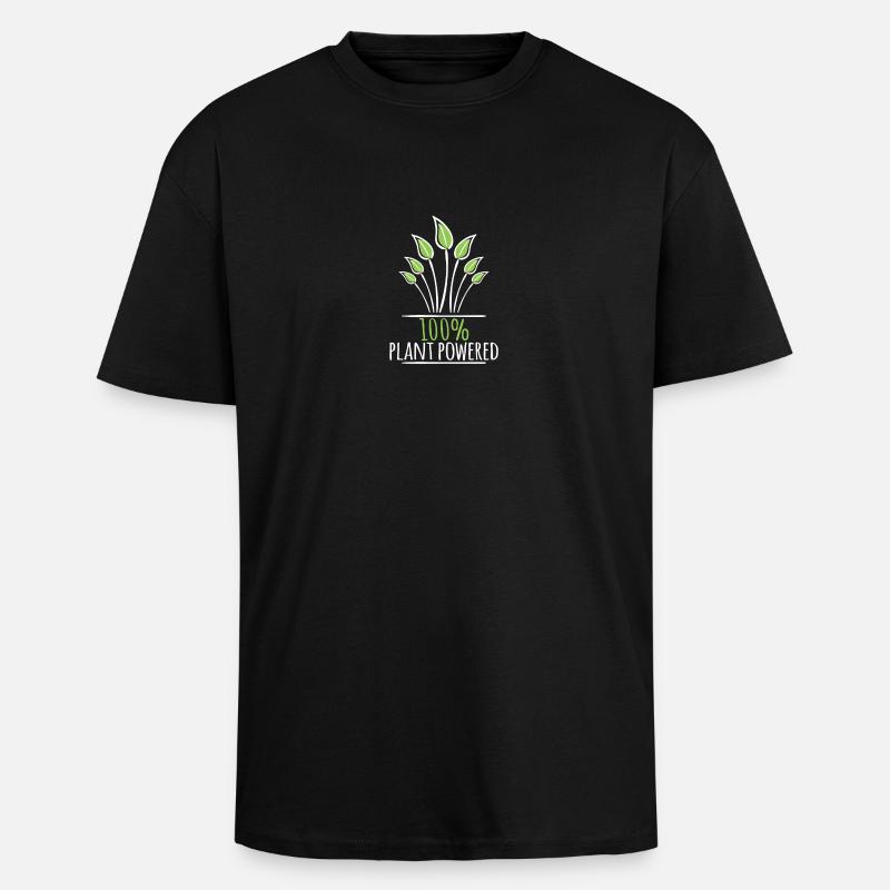 100% Plant Powered - T-shirt unisexe oversize épais - noir