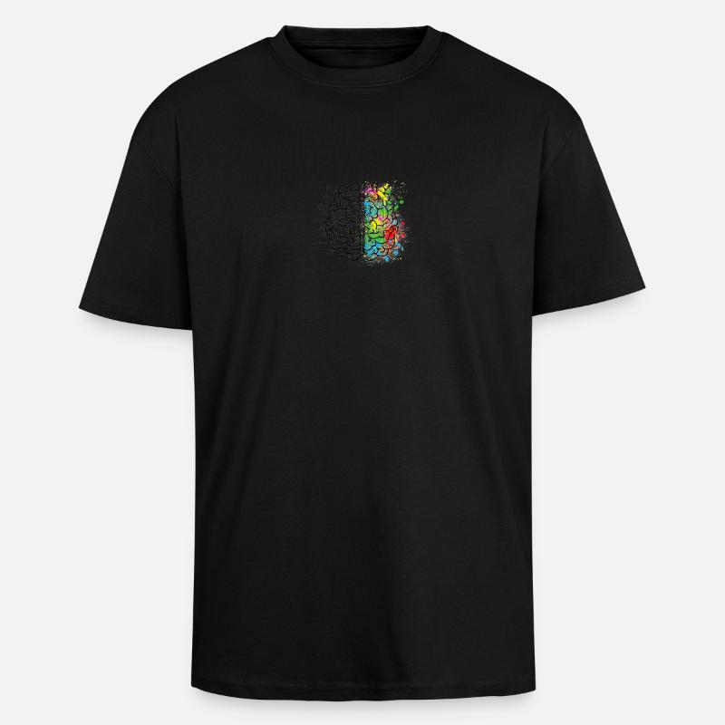 Kreative oder logich im Gehirn - Oversized Heavyweight Unisex T-Shirt - Schwarz