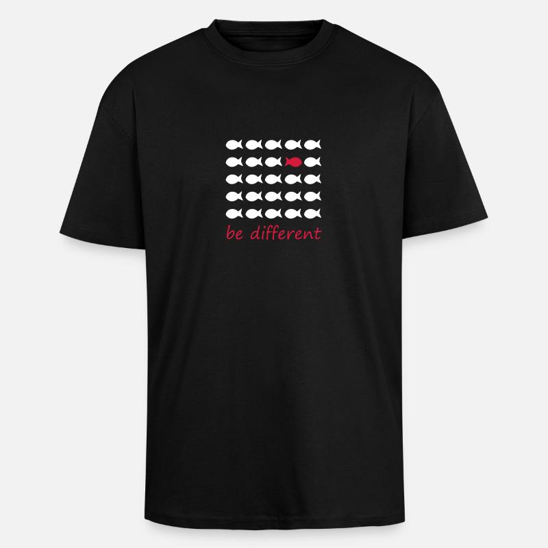 être différent - T-shirt unisexe oversize épais - noir