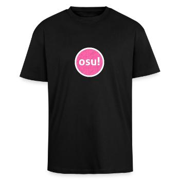 Osu! substance - T-shirt unisexe oversize épais - noir - Devant - Alina (178cm) & Michal (187cm)