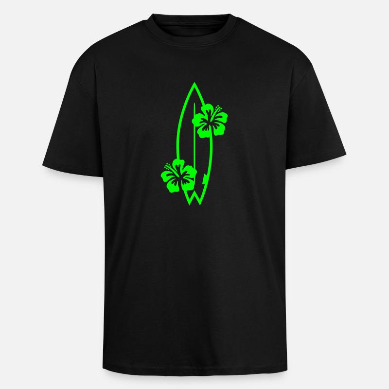 Surfen - Oversized Heavyweight Unisex T-Shirt - Schwarz