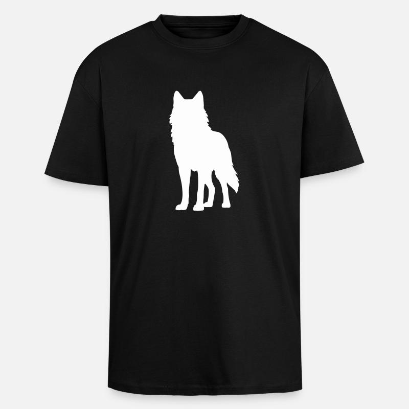 wolf 1 - Oversized Heavyweight Unisex T-Shirt - Schwarz