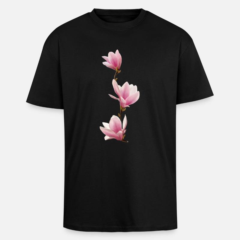 Magnolia - T-shirt unisexe oversize épais - noir